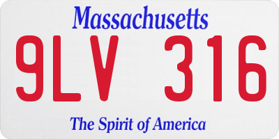 MA license plate 9LV316