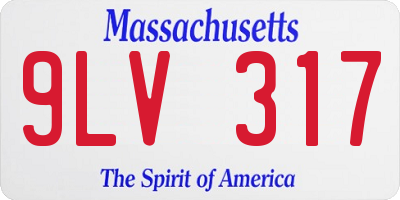 MA license plate 9LV317