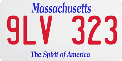 MA license plate 9LV323
