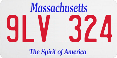 MA license plate 9LV324