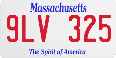 MA license plate 9LV325