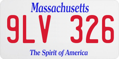 MA license plate 9LV326