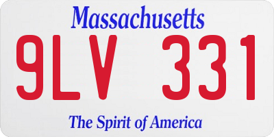 MA license plate 9LV331