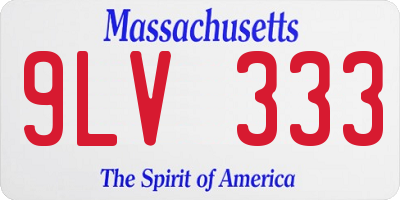 MA license plate 9LV333