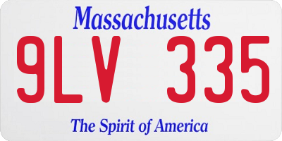 MA license plate 9LV335