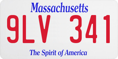 MA license plate 9LV341