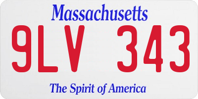 MA license plate 9LV343