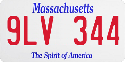 MA license plate 9LV344