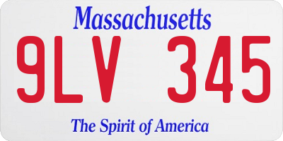 MA license plate 9LV345