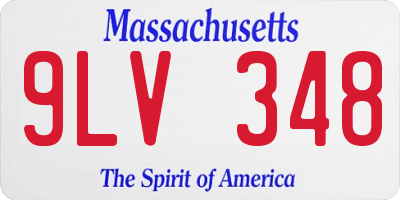 MA license plate 9LV348