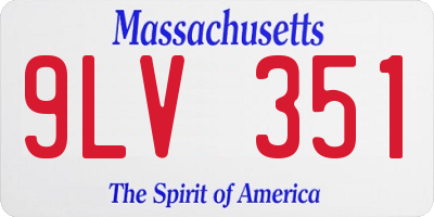 MA license plate 9LV351