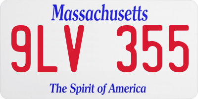 MA license plate 9LV355