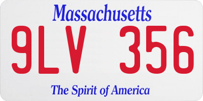 MA license plate 9LV356