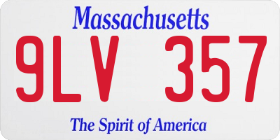 MA license plate 9LV357