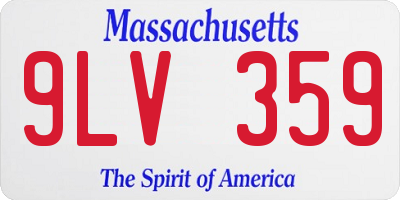 MA license plate 9LV359