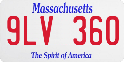 MA license plate 9LV360