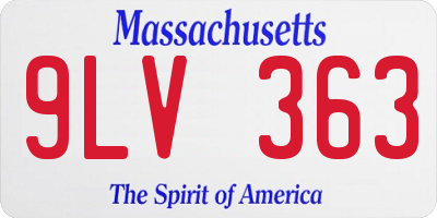 MA license plate 9LV363