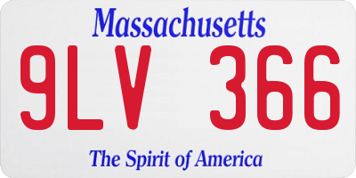 MA license plate 9LV366