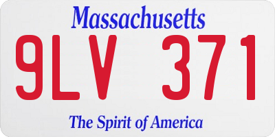 MA license plate 9LV371