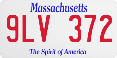 MA license plate 9LV372