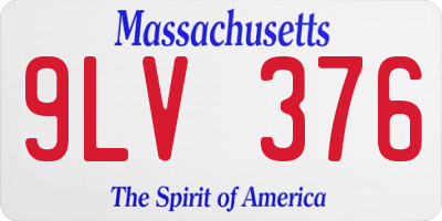 MA license plate 9LV376
