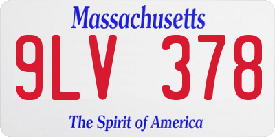 MA license plate 9LV378