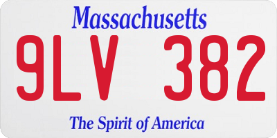 MA license plate 9LV382