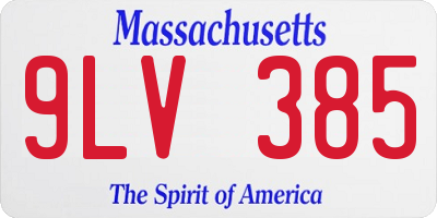 MA license plate 9LV385