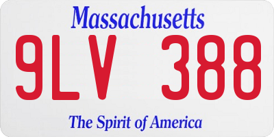 MA license plate 9LV388