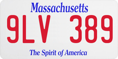 MA license plate 9LV389