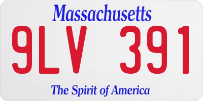 MA license plate 9LV391