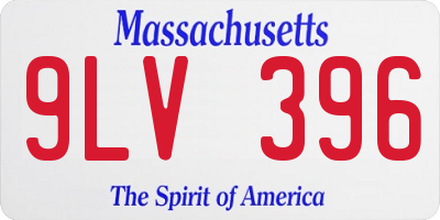 MA license plate 9LV396