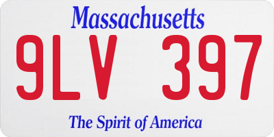MA license plate 9LV397