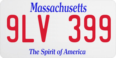 MA license plate 9LV399