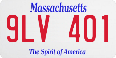 MA license plate 9LV401