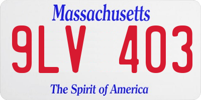 MA license plate 9LV403
