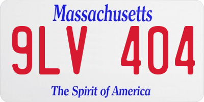MA license plate 9LV404