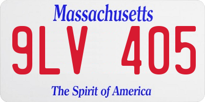 MA license plate 9LV405