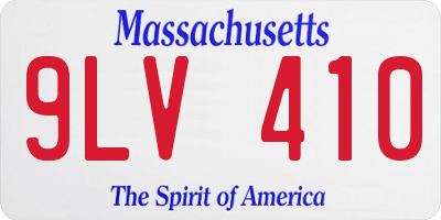 MA license plate 9LV410
