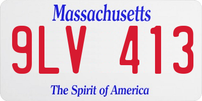 MA license plate 9LV413
