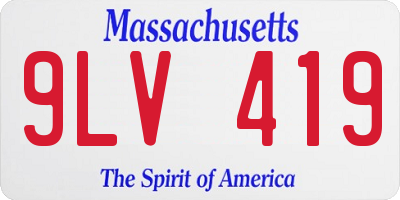 MA license plate 9LV419