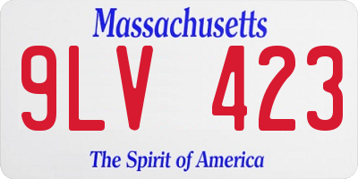 MA license plate 9LV423