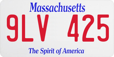MA license plate 9LV425