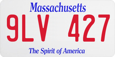 MA license plate 9LV427