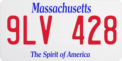 MA license plate 9LV428