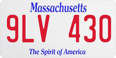MA license plate 9LV430