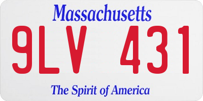 MA license plate 9LV431