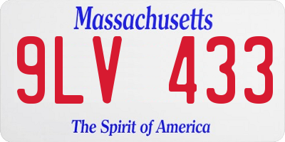 MA license plate 9LV433