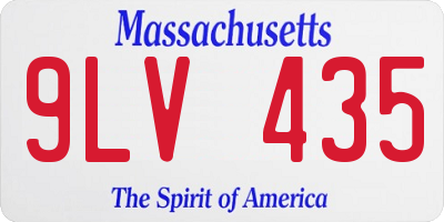 MA license plate 9LV435