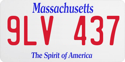 MA license plate 9LV437